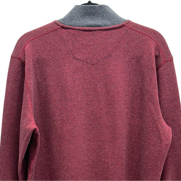 Robert Graham Quarter Zip Sweater Maroon Medium - Picture 6 of 15